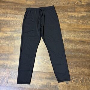 Zyia Active Everywhere Pant Black Womens Large Tapered Nylon Jogger Track Gym